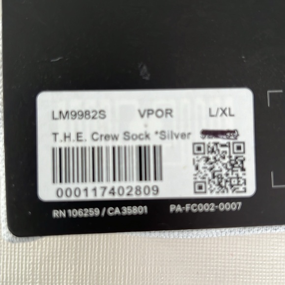 LULULEMON Grey THE Crew Sock *Silver Anti Stink Micro Cushion Training L/XL NWT - Picture 8 of 9